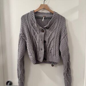 NEW Free People Gray Cardigan Womens Size M